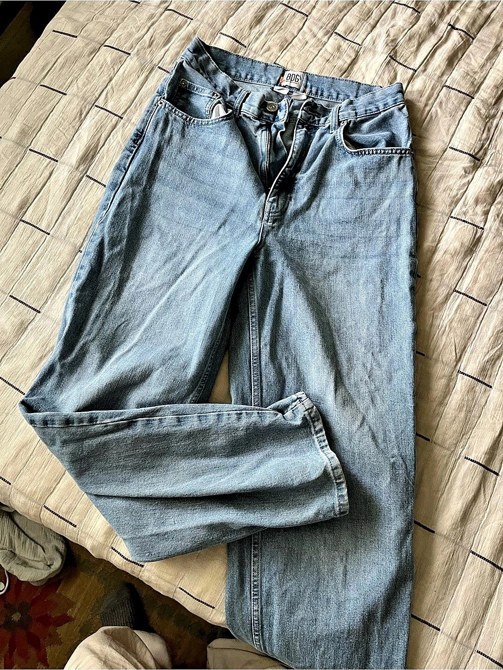 BDG High-Rise Baggy Jeans Straight Leg Jeans in Blue Waist 30 Like New